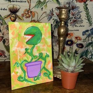 Venus fly trap halloween painting on canvas
